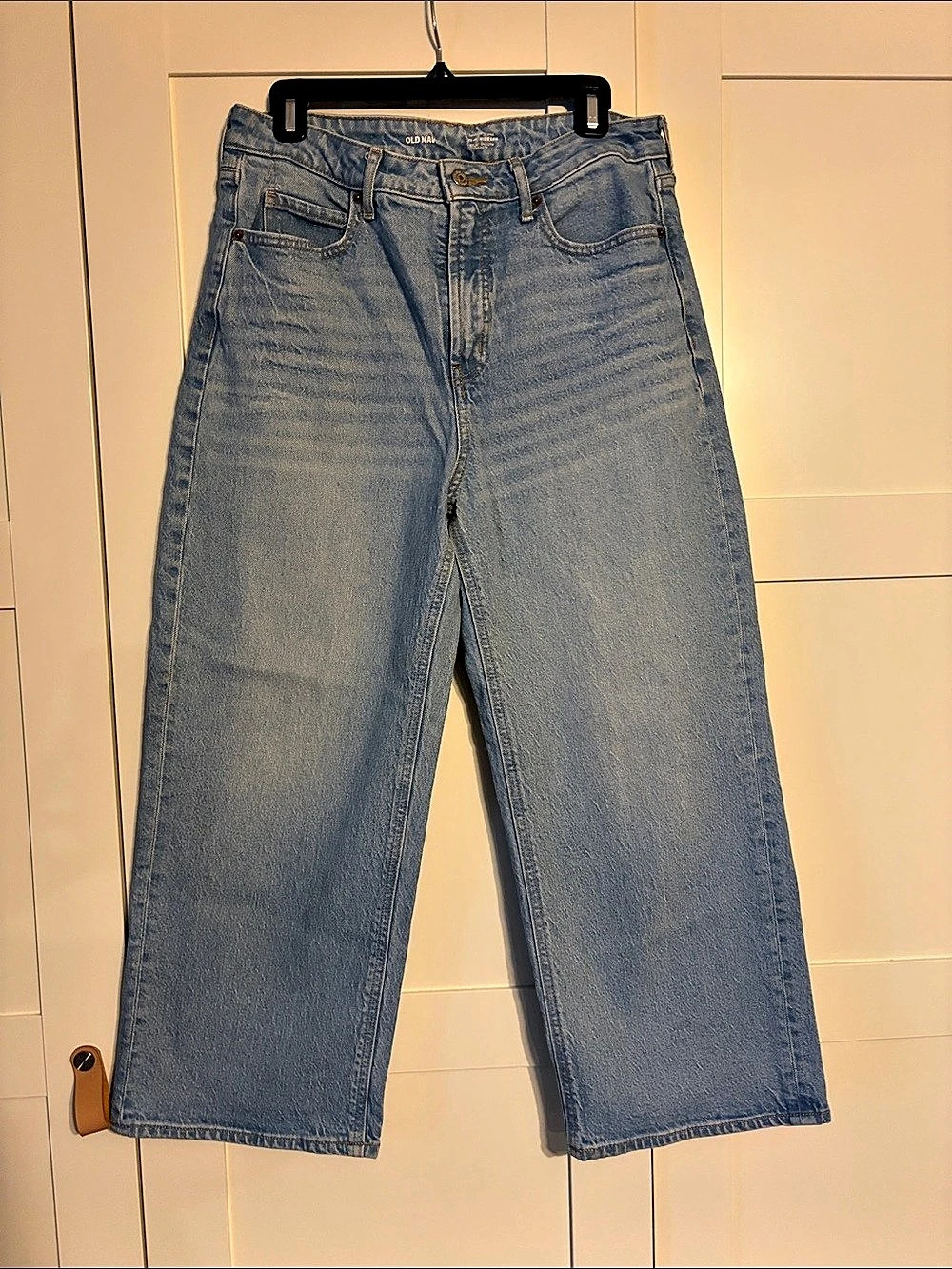 Old Navy Extra High-Waisted Sky-Hi Wide-Leg Jeans Blue Waist 10